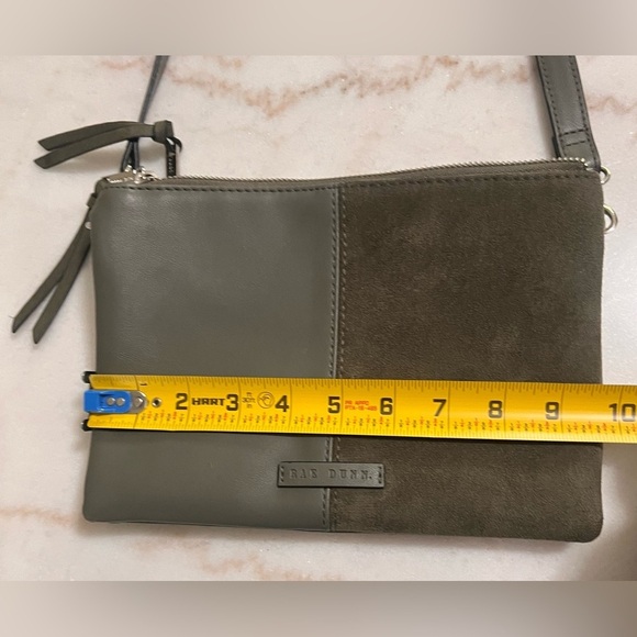 Rae Dunn Women’s Leather and Suede Green Crossbody Bag Purse Double Top Zippers - Picture 12 of 12